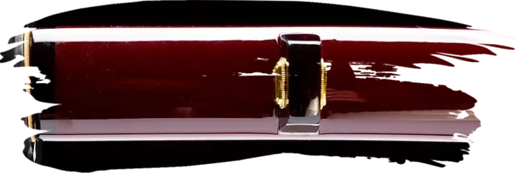 Saya rojo oscuro con auténtico cuerno de búfalo